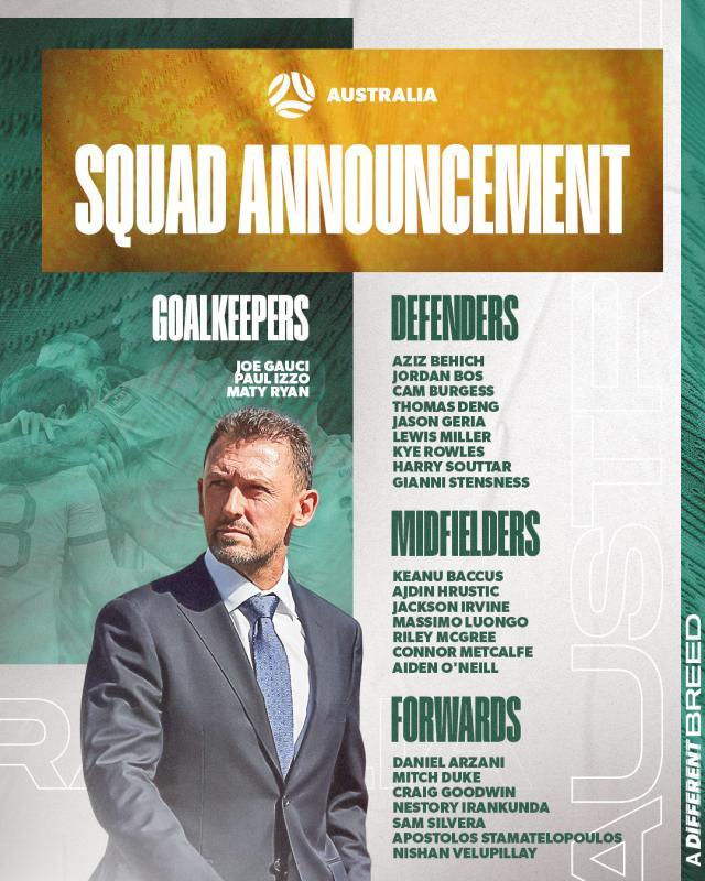 kaiyun-解析澳大利亚26人名单：中前场大幅度换人加强进攻